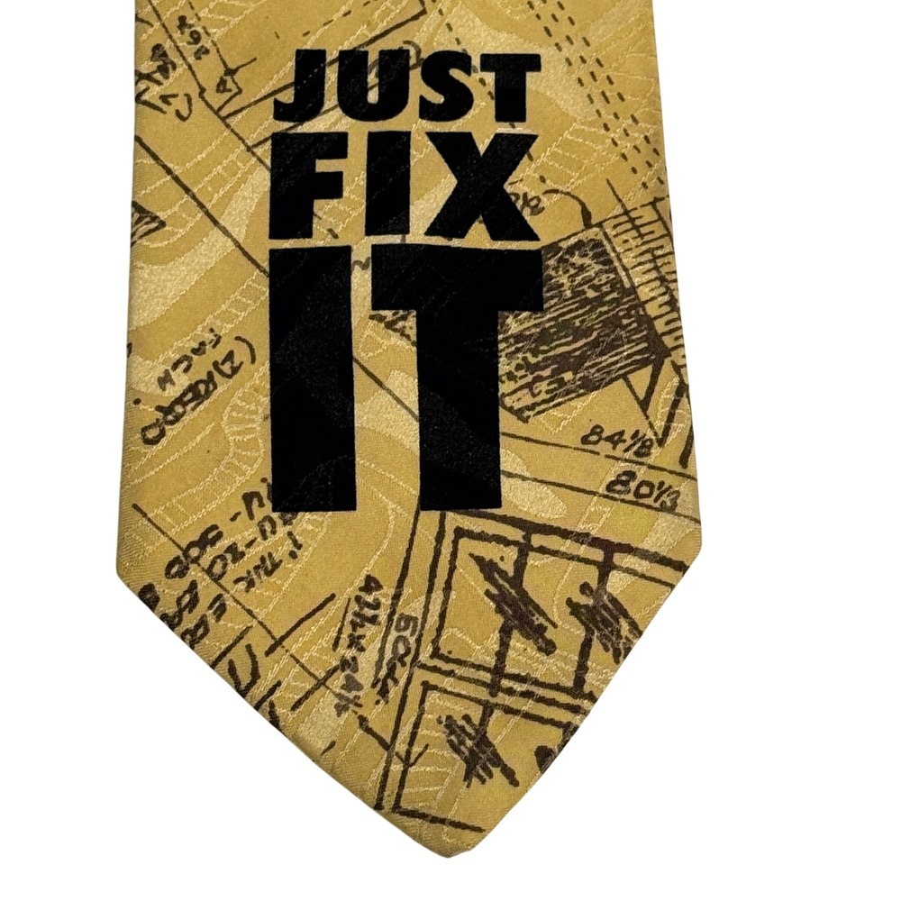 Vintage Home Improvement Just Fix It Novelty Blueprint Neck Tie Tim Allen TV